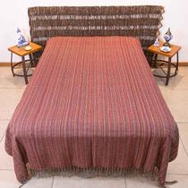 Colcha De Casal Tecelada De Algodão 1.85Mx2.40M Vermelho