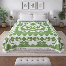 Colcha de Chenille Flórida Canelada Floral Jolitex 2,20X2,40m com Franjas