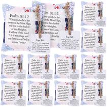 Colcha de oração Fanfanwin Mini, 12 peças com cruz dentro do Salmo 91:1-2 Colcha de oração Fanfanwin Mini, 12 peças com cruz dentro do Salmo 91:1-2