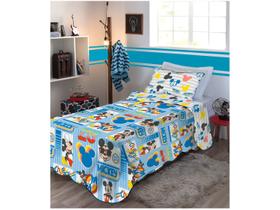 Colcha de Solteiro C/ Porta Travesseiro Mickey Dupla Face 160x240cm Jolitex Colcha de Solteiro C/ Porta Travesseiro Mickey Dupla Face 160x240cm Jolitex