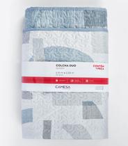 Colcha Dupla Face Queen 150 Fios Camesa Azul Colcha Dupla Face Queen 150 Fios Camesa Azul