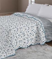 Colcha Dupla Face Solteiro 150 Fios Camesa Azul Colcha Dupla Face Solteiro 150 Fios Camesa Azul