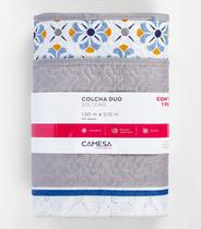 Colcha Dupla Face Solteiro 150 Fios Camesa Cinza Colcha Dupla Face Solteiro 150 Fios Camesa Cinza