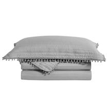 Colcha e porta travesseiro Pompom King 260x280cm Camesa