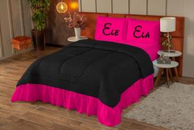 Colcha ele ela 03 peças dupla face