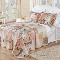 Colcha Estampada Dupla Face Bouti Queen 03 Peças - Patchwork Rose