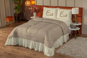 Colcha estampada queen 03 peças dupla face