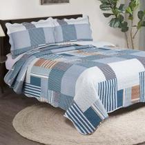 Colcha Evolution Patchwork Casal 03 Peças Camesa