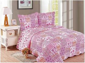 Colcha Evolution Patchwork King 260x280 Balan Pink Camesa