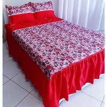 Colcha floral casal oxford 2 fronhas