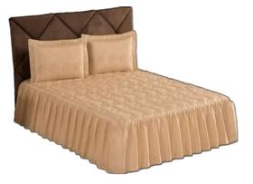 Colcha Floratta Casal Cobre Leito Padrão Bordado 3 Peças