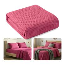 Colcha Gênova Piquet Favo Pink Casal