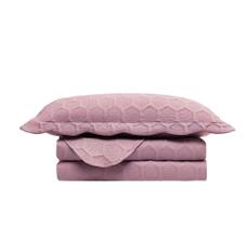 Colcha Ilusion Favo 3D - Casal - Dupla Face - C/ Porta Travesseiro - Rose - Camesa Colcha Ilusion Favo 3D - Casal - Dupla Face - C/ Porta Travesseiro - Rose - Camesa