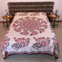 Colcha Indiana Mandala Elefantes 100% Algodão
