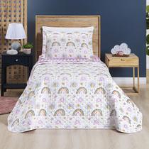 Colcha Infantil Cobre Leito Solteiro Kids Tutty Dupla Face Menino Menina Estampas Divertidas