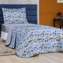 Colcha Infantil Solteiro 2 Peça Menino Menina Estampada Game