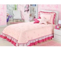 Colcha Infantil Solteiro 4 Pças Cobre Leito Juvenil Bailarina - Rosa