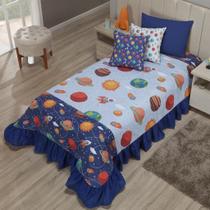 Colcha Infantil Solteiro com 6 Peças CobreLeito 1,70x2,30 Decoração Divertida para Crianças