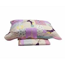 Colcha Infantil Solteiro Patchwork Dupla Face Camesa Cor:Ginastica