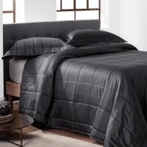 Colcha King 300 Fios Kacyumara Square 03 Peças Grafite