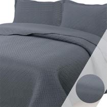Colcha King Bouti Dupla Face 03 Peças - Cinza - 100% Poliéster