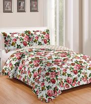 Colcha King Bouti Patchwork Microfibra Rozac Branco