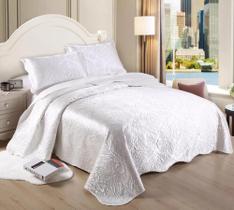 Colcha king cetim fashion dupla face com 2 porta travesseiros - produto premium