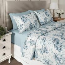 Colcha King Cobre Leito Bordado Dupla Face 3 Peças Porta Travesseiro com Abas