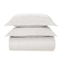 Colcha King com 2 Porta Travesseiros Cetim 300 Fios Bossa Branco Karsten