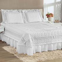 Colcha King Romantica Micropercal 200 Fios 5 Peças - Branco
