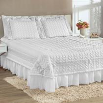 Colcha King Romantica Micropercal 200 Fios 5 Peças - Branco