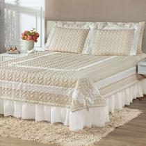 Colcha King Romantica Micropercal 200 Fios 5 Peças - Palha Colcha King Romantica Micropercal 200 Fios 5 Peças - Palha