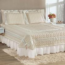 Colcha King Romantica Micropercal 200 Fios 5 Peças - Palha Colcha King Romantica Micropercal 200 Fios 5 Peças - Palha