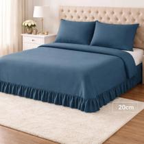 Colcha Lençol Queen 3 Peças Com Babado Elegância E Conforto Colcha Lençol Queen 3 Peças Com Babado Elegância E Conforto
