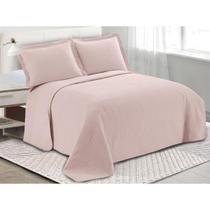 COLCHA LOFT QUEEN 240x260 ROSE CAMESA 3 PEÇAS