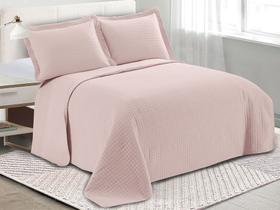 Colcha Loft Solteiro 2 Peças Camesa 1,60m x 2,30m Rosê 100% Poliéster 150 Fios