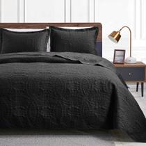 Colcha Love's Cabin, edredões para cama queen-size, microfibra preta