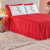 Colcha Marcela c/ Porta Travesseiro Bordado Casal 3 Peças - Vermelho Colcha Marcela c/ Porta Travesseiro Bordado Casal 3 Peças - Vermelho