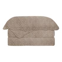 Colcha Matelassê - Casal - Ilusion Studio - Bege - C/ Porta Travesseiro - Camesa