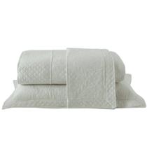 Colcha Matelassê - Casal - Provence Linho - Floral - Natural - C/ Porta Travesseiros - Rozac