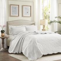 Colcha Matelassê - King Size - Milão - Branco - 150 Fios - C/ Porta Travesseiros - Corttex