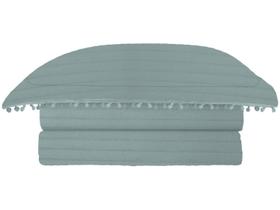 Colcha Matelassê - King Size - Pompom - Azul - C/ Porta Travesseiro - Camesa
