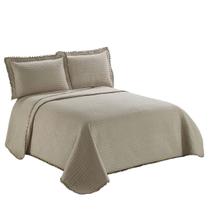 Colcha Matelassê - King Size - Pompom - Bege - C/ Porta Travesseiro - Camesa