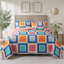 Colcha Matelassê NEWLAKE Queen Reversível Estilo Boho Colcha Matelassê NEWLAKE Queen Reversível Estilo Boho