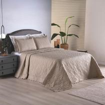 Colcha Microfibra Matelada Cor Bege Tamanho King Size 3Pçs Colcha Microfibra Matelada Cor Bege Tamanho King Size 3Pçs