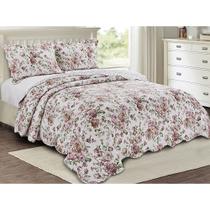 Colcha Patchwork - Solteiro - Dupla Face - C/ Porta Travesseiro - Alba - Camesa