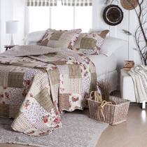 Colcha Patchwork - Solteiro - Dupla Face - C/ Porta Travesseiro - Caico - Dyuri