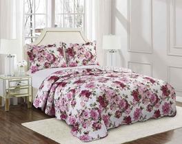 Colcha Patchwork - Solteiro - Dupla Face - C/ Porta Travesseiro - Lavander - Camesa