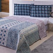Colcha Patchwork - Solteiro - Dupla Face - C/ Porta Travesseiro - Ravello 11 - Niazitex Colcha Patchwork - Solteiro - Dupla Face - C/ Porta Travesseiro - Ravello 11 - Niazitex