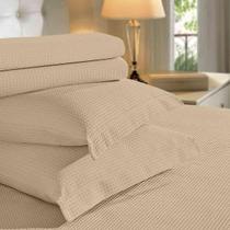 Colcha Piquet Favo Solteiro Teka Gênova Lisa 1,60X2,20M Bege